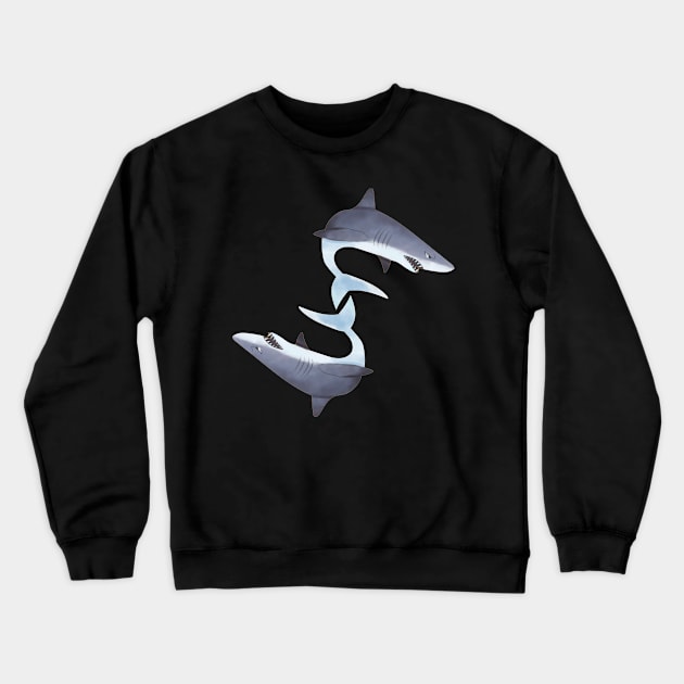 Double Sharks Crewneck Sweatshirt by Aceyear